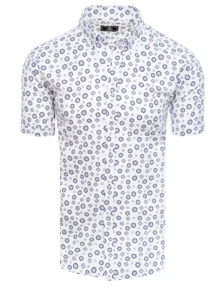 Pánská bílá košile s krátkým rukávem FashionStreet KX1020