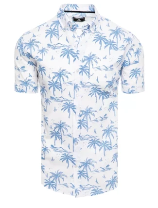 FashionStreet pánská bílá košile s krátkým rukávem KX1036