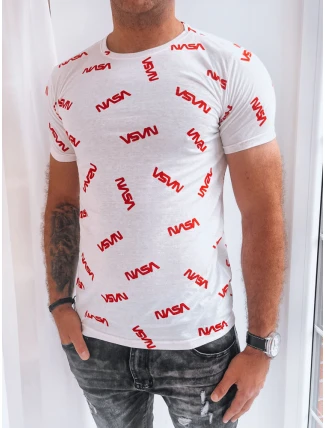 Pánské bílé tričko s potiskem FashionStreet RX5269 Pánské bílé tričko s potiskem FashionStreet RX5269