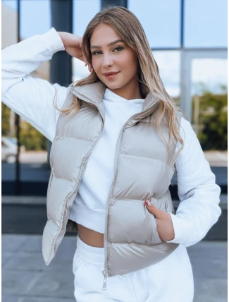 Dámská prošívaná vesta WILLOW béžová FashionStreet TY3795