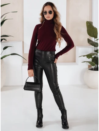 Dámské kožené legíny GALACTIC GAZE black FashionStreet UY1566