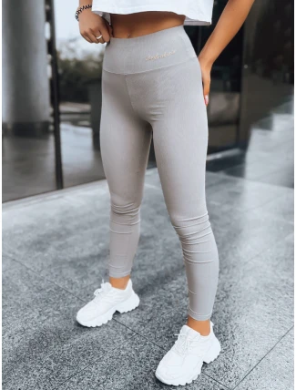 Dámské žebrované legíny LOOK AT ME světle šedé FashionStreet UY1574