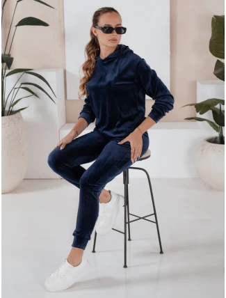 Dámský tmavě modrý velurový komplet SO COMFY FashionStreet AY0884