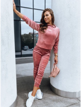 Růžový dámský velurový komplet SO COMFY FashionStreet AY0886