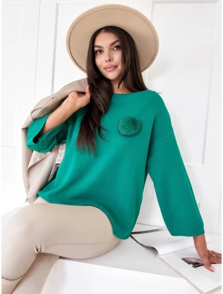 Dámský oversize svetr GAIA zelený FashionStreet MY2008 Dámský oversize svetr GAIA zelený FashionStreet MY2008