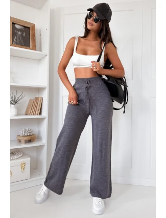 Dámské kalhoty se širokými nohavicemi LAKELIFE antracit FashionStreet UY1687