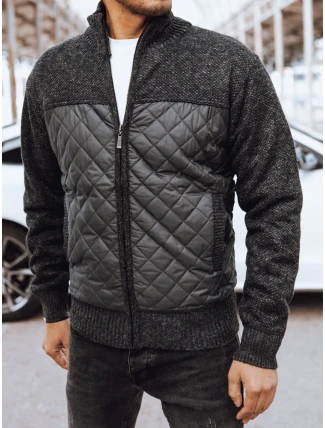 FashionStreet pánská prošívaná tmavě šedá bunda TX4577