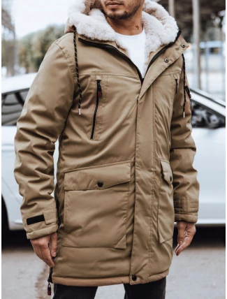 FashionStreet pánská tmavě béžová zimní bunda TX4593