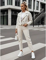 Dámská džínová bunda LUISE light beige FashionStreet TY4124