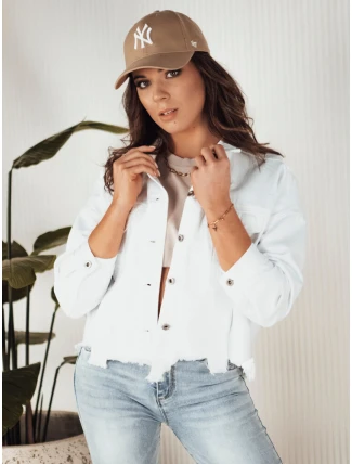 Dámská oversize džínová bunda MOLI bílá FashionStreet TY4131