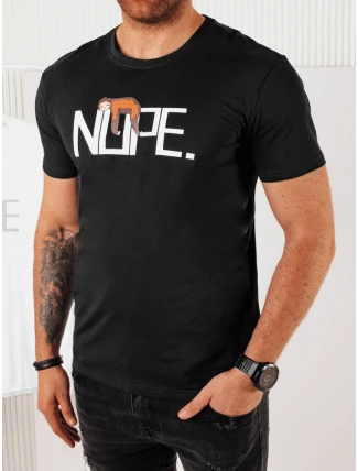 Pánské tričko s potiskem černé FashionStreet RX5359