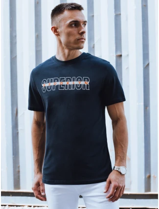 Pánské tmavě modré tričko s potiskem FashionStreet RX5386