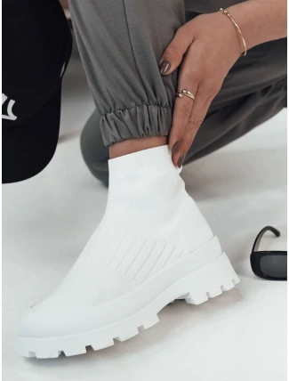 Dámské ponožkové boty ORCE white FashionStreet ZY0472 Dámské ponožkové boty ORCE white FashionStreet ZY0472