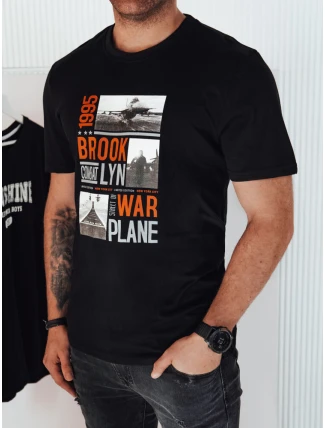 Pánské tričko s potiskem černé FashionStreet RX5453