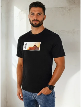 Pánské tričko s potiskem černé FashionStreet RX5485