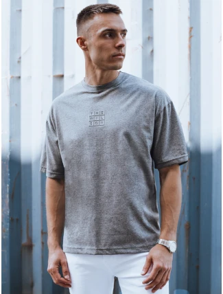 Pánské tmavě šedé tričko s potiskem FashionStreet RX5523