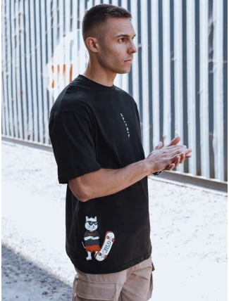 Pánské tričko s potiskem černé FashionStreet RX5531