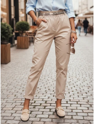 Dámské látkové kalhoty ERLON light beige FashionStreet UY2027
