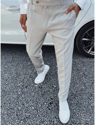 Pánské elegantní kalhoty světle šedé FashionStreet UX4291