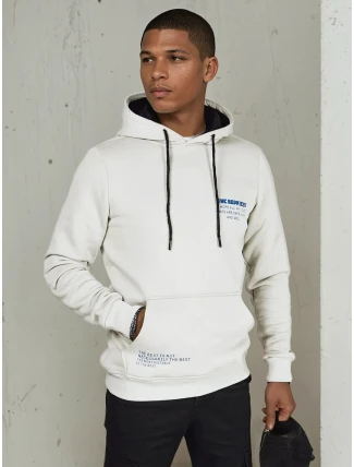 Pánská mikina s kapucí světle šedá FashionStreet BX5691