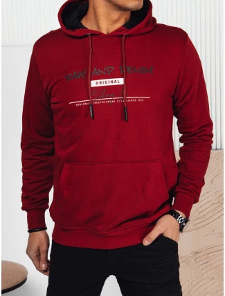 Pánská mikina s potiskem bordó FashionStreet BX5707 Pánská mikina s potiskem bordó FashionStreet BX5707