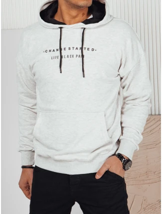 FashionStreet pánská světle šedá mikina s potiskem BX5724