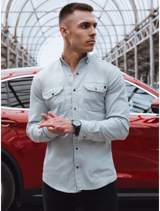 Pánská šedá džínová košile FashionStreet DX2578