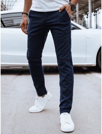 Pánské tmavě modré kalhoty pro volný čas FashionStreet UX4387 Pánské tmavě modré kalhoty pro volný čas FashionStreet UX4387