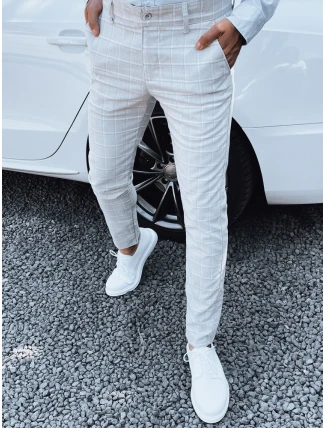 Pánské kalhoty světle šedé FashionStreet UX4389