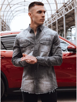 Pánská šedá košile FashionStreet DX2583