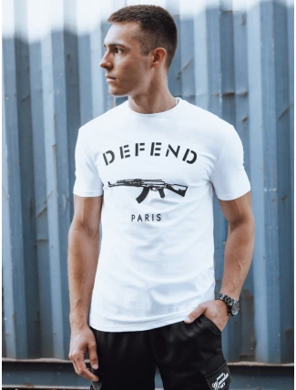 Pánské bílé tričko s potiskem FashionStreet RX5578