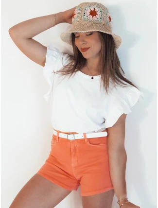 Dámské džínové šortky GLAMWEAR oranžové FashionStreet SY0358 Dámské džínové šortky GLAMWEAR oranžové FashionStreet SY0358