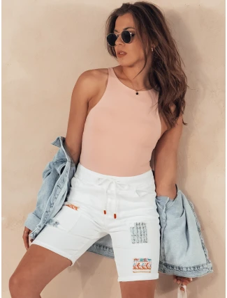 Dámské džínové šortky VENICE white FashionStreet SY0392 Dámské džínové šortky VENICE white FashionStreet SY0392