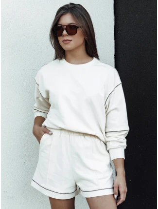 Dámský teplákový komplet PULGAR ecru FashionStreet AY1054 Dámský teplákový komplet PULGAR ecru FashionStreet AY1054