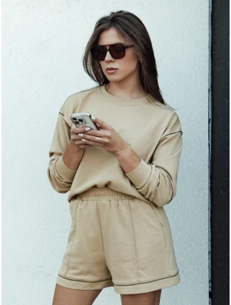 Dámský teplákový komplet PULGAR beige FashionStreet AY1055 Dámský teplákový komplet PULGAR beige FashionStreet AY1055