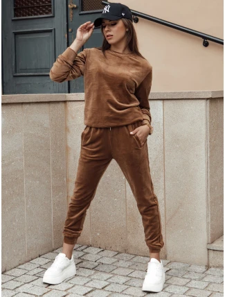 Dámský velurový komplet URBANVELVET hnědý FashionStreet AY1062