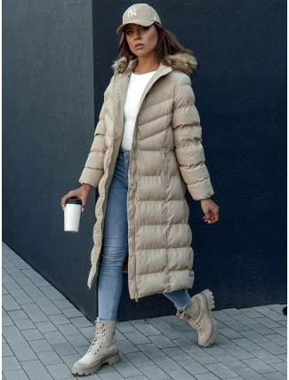 Dámský zimní kabát LUXWARM béžový FashionStreet TY4376