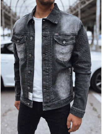 Pánská džínová bunda černá FashionStreet TX4719