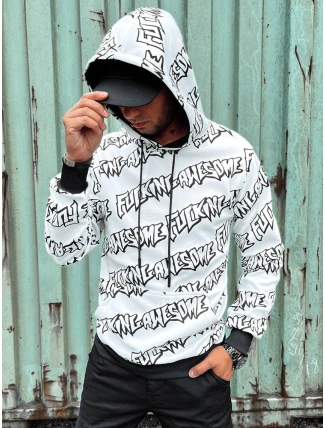 Pánská mikina s kapucí bílá FashionStreet BX5753