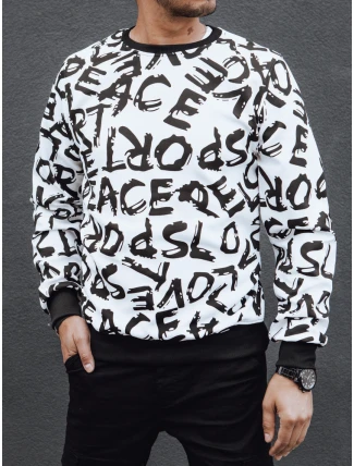 Pánská mikina bez kapuce bílá FashionStreet BX5768