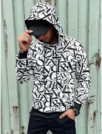 Pánská mikina s kapucí bílá FashionStreet BX5777