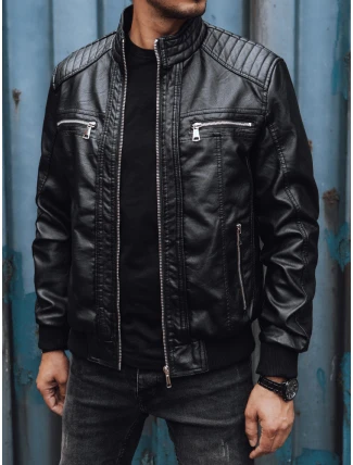 Pánská kožená bunda černá FashionStreet TX4739