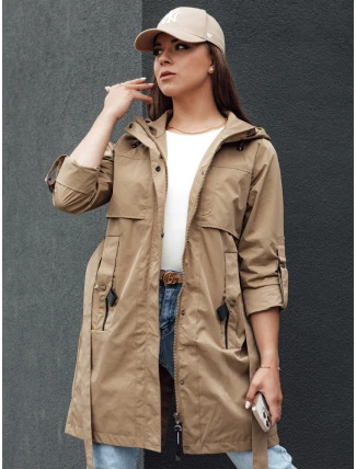 Dámská přechodná bunda parka MODERNS tmavě béžová FashionStreet TY4389