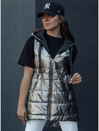 Dámská prošívaná vesta PIXIECODE tmavě šedá FashionStreet TY4437