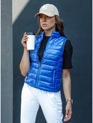 Dámská krátká prošívaná vesta WIANO modrá FashionStreet TY4522 Dámská krátká prošívaná vesta WIANO modrá FashionStreet TY4522