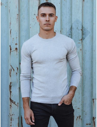 Pánský klasický svetr světle šedý FashionStreet WX2212 Pánský klasický svetr světle šedý FashionStreet WX2212