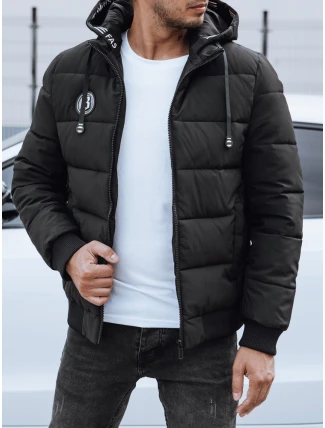 Pánská prošívaná zimní bunda s kapucí černá FashionStreet TX4831