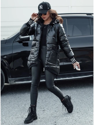 Dámská přechodná prošívaná bunda s kapucí FASHION CHIC černá FashionStreet TY4583