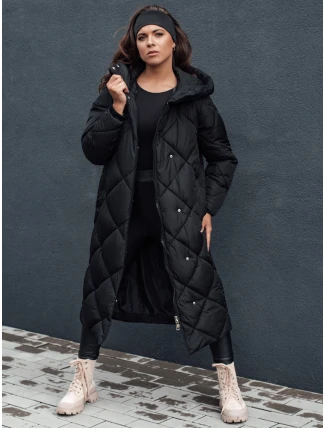 Dámská prošívaná zimní bunda s kapucí FEMACOAT černá FashionStreet TY4593