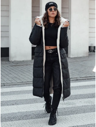 Dámská zimní bunda GLAMPUFF oboustranná prošívaná bunda s kapucí černá FashionStreet TY4606